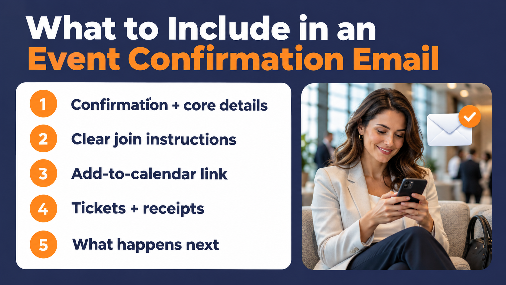 Event confirmation email checklist