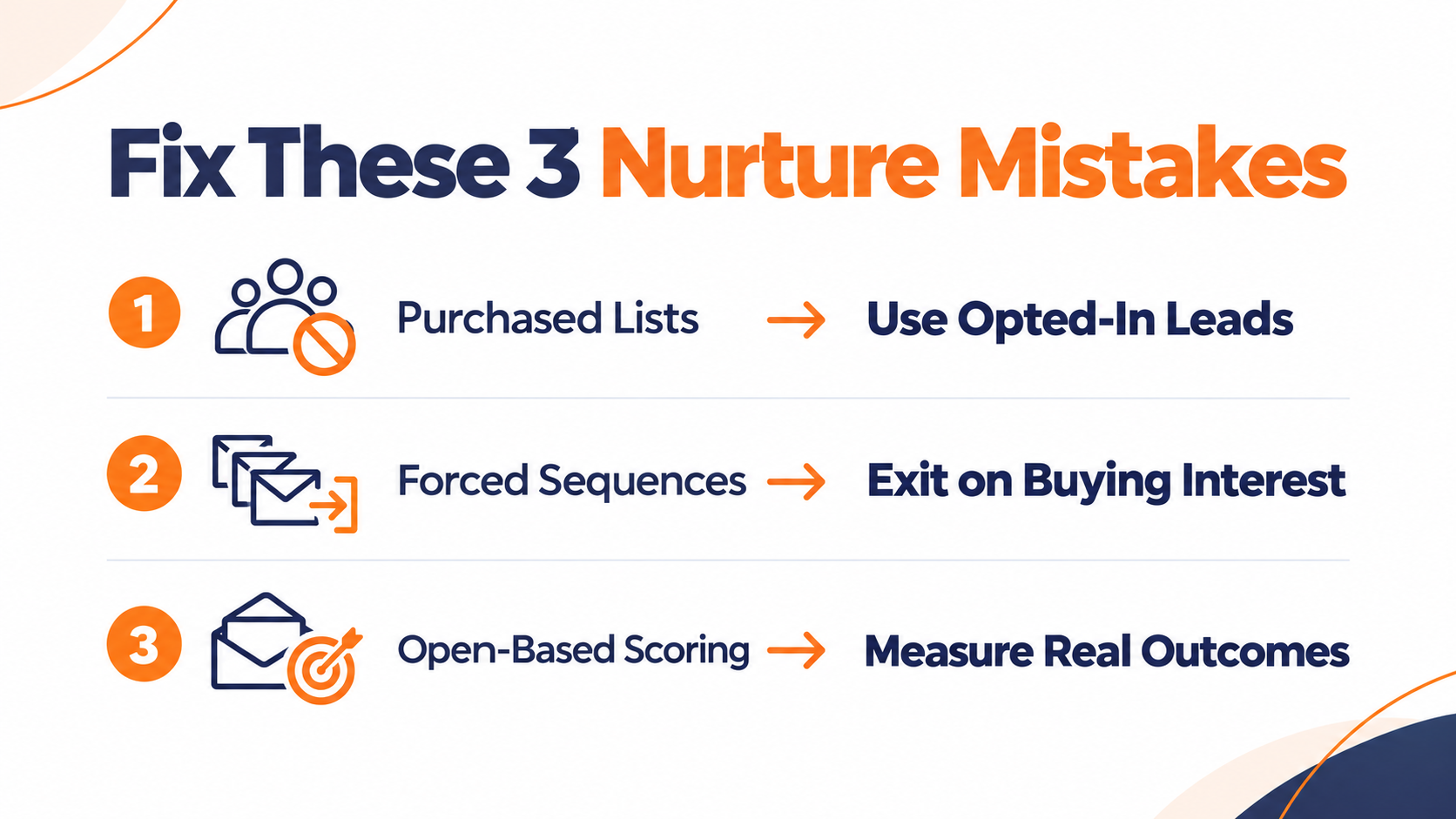 Fix Three Nurture Mistakes