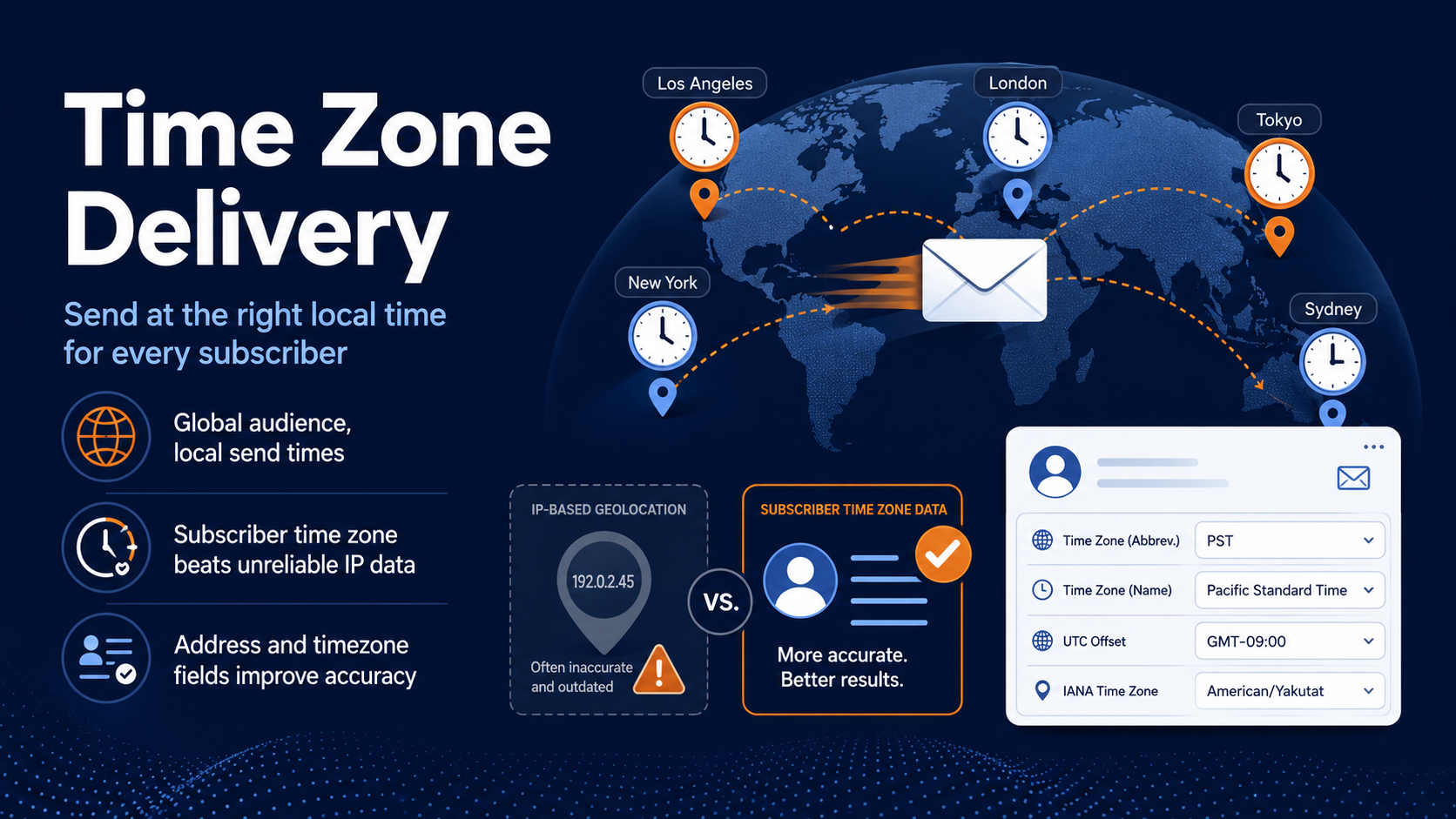 Maximize email response rates with send times based on time zones
